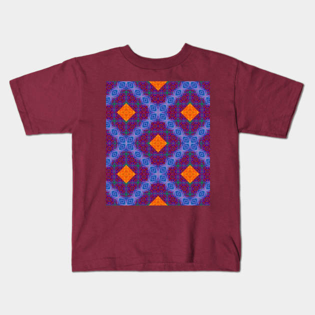 Colorful Diamond Pattern Kids T-Shirt by Amanda1775